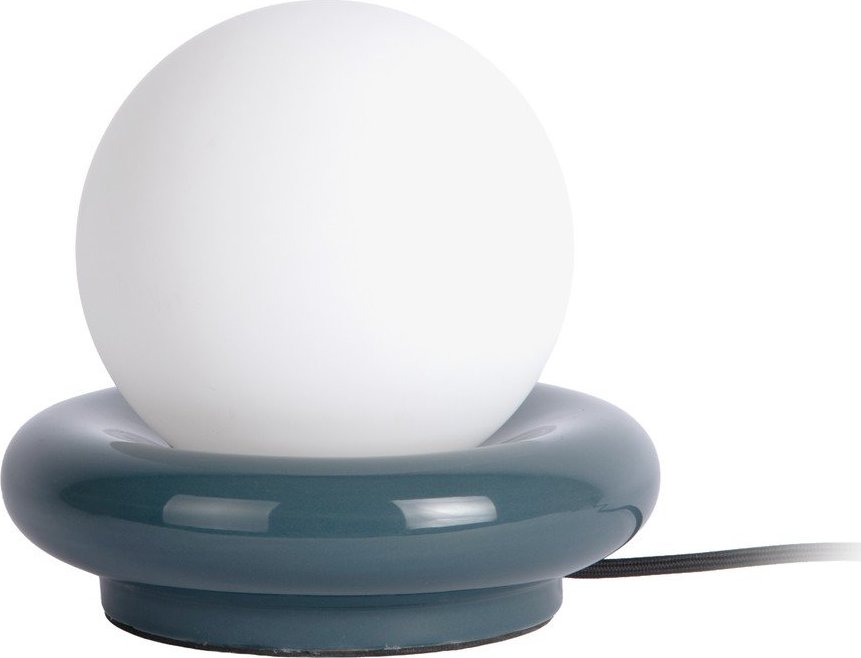 Tmavě modrá keramická stolní lampa (výška 19 cm) Catania Ring – Leitmotiv Leitmotiv
