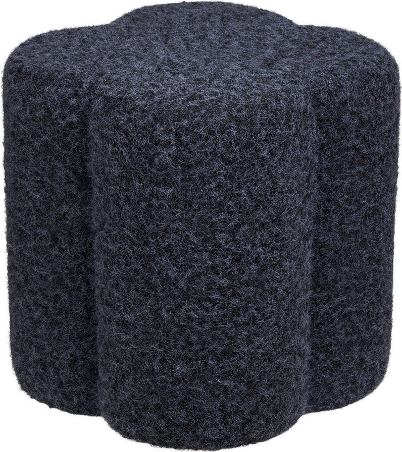 Tmavě modrý taburet z textilie bouclé Durban – House Nordic House Nordic