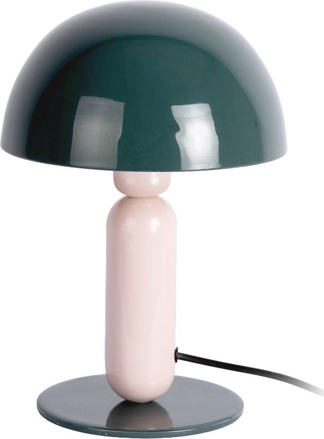 Tmavě zelená/světle růžová kovová stolní lampa (výška 30 cm) Firenze round – Leitmotiv Leitmotiv