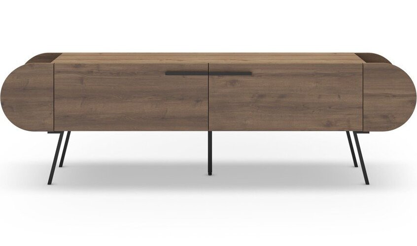 TV stolek v dekoru ořechu v přírodní barvě 195x57 cm Saluso – Marckeric Marckeric