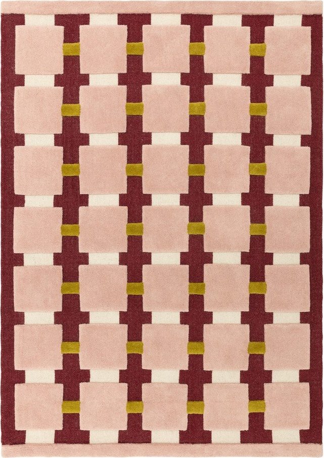 Vínový/růžový ručně tkaný koberec s příměsí vlny 120x170 cm Mallory – MADE Made